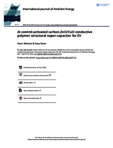 Ai Control Activated Carbon Zno Cuo Conductive Polymer Structural Super Capacitor For Ev Iium